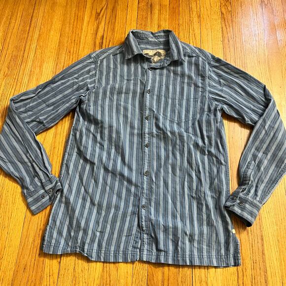 Gramicci Shirt Mens Small Striped Long Sleeve Button Up Blue - Picture 1 of 6
